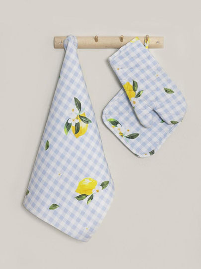 Nima Lemon Tree Oven Mitt Fabric Blue 2pcs