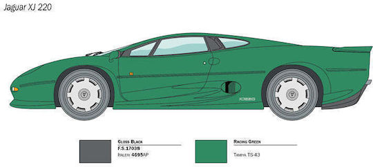 Italeri Φιγούρα Μοντελισμού Αυτοκίνητο Jaguar XJ 220 σε Κλίμακα 1:24 20.5εκ.