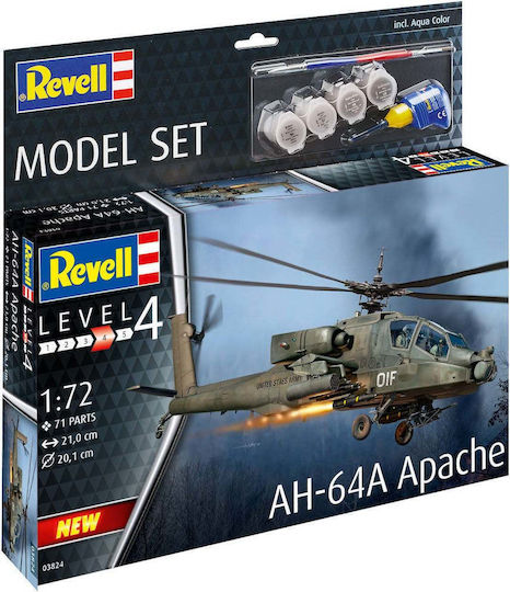 Revell Φιγούρα Μοντελισμού Ελικόπτερο AH-64A Apache 71 Κομματιών σε Κλίμακα 1:72 21x20.1εκ.