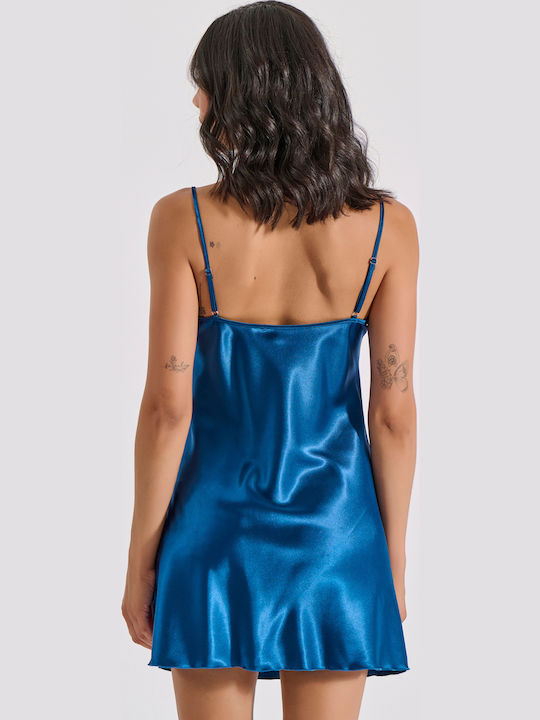 Milena by Paris Лятна Дамска Нощница със String Petrol Blue