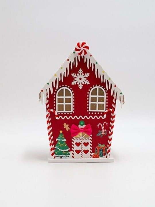 Eurolamp Red Candy Illuminated Paper House 15x10.5x21.5cm