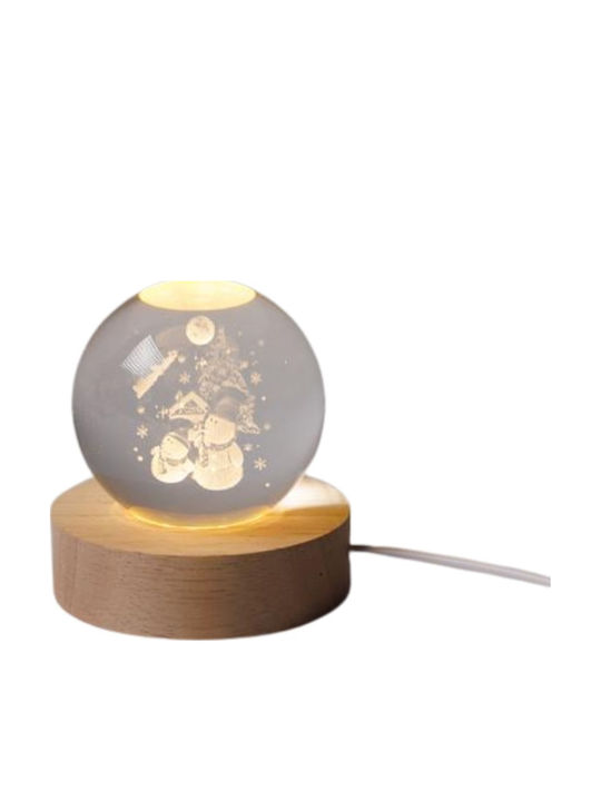 Illuminated Ball 6cm Christmas Figure Snowmen House Tree Usb 6 Warm White Smd Led Base 7cm Power Extension 70cm Ip20 Eurolamp 600-47056