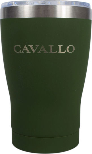 Nava Pahar Termos Oțel inoxidabil / Plastic Fără BPA 360ml Dark green cu Pai