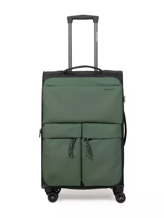 Newcom Travel Suitcases Fabric Green with 4 Wheels