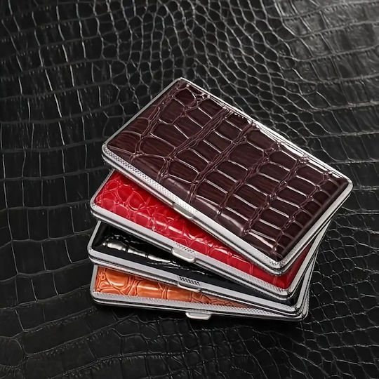 Cigarette Case 20 Slim Black Croco
