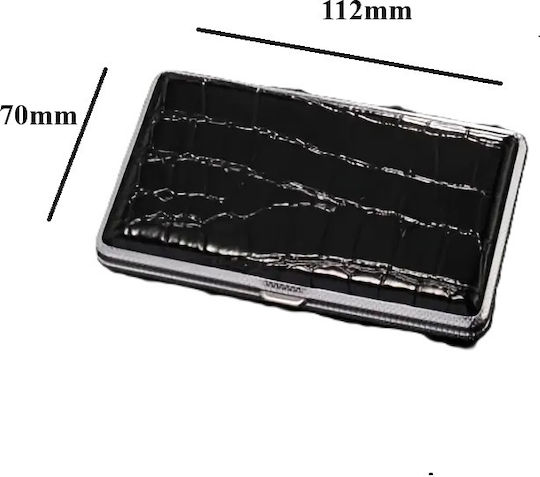 Cigarette Case 20 Slim Black Croco