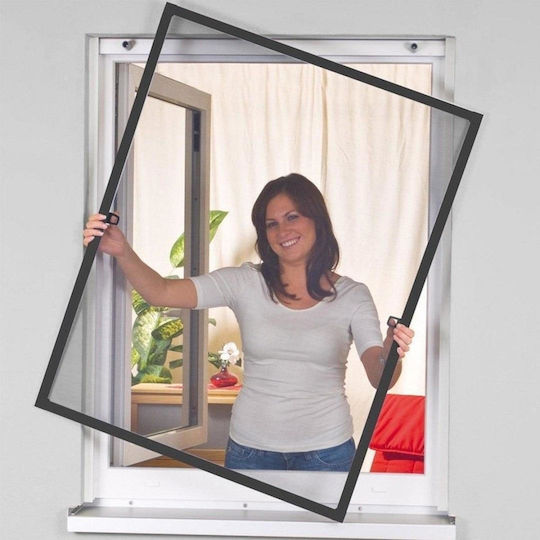 Easy-Life Window Mosquito Net Fixed Aluminum Gray with Frame 120x100cm
