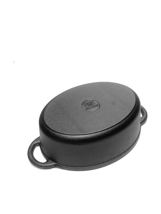 KING Hoff Dutch Oven Oval Cast Iron Black 33x22cm 1pcs