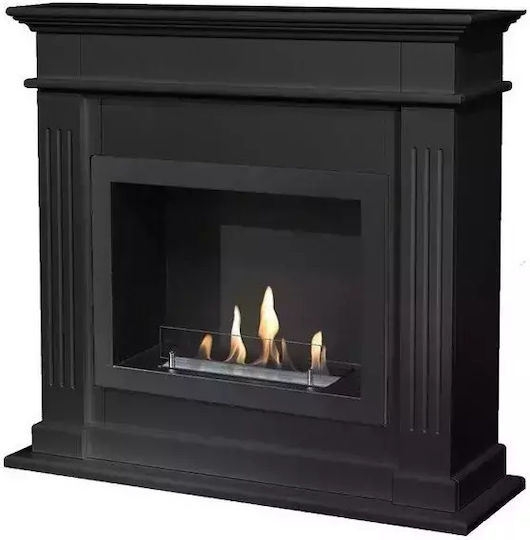Xaralyn Indoor Wall Mounted Bioethanol Fireplace Black 92x98x28cm