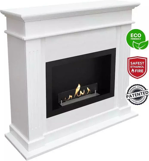 Xaralyn Indoor Wall Mounted Bioethanol Fireplace White 92x98x28cm