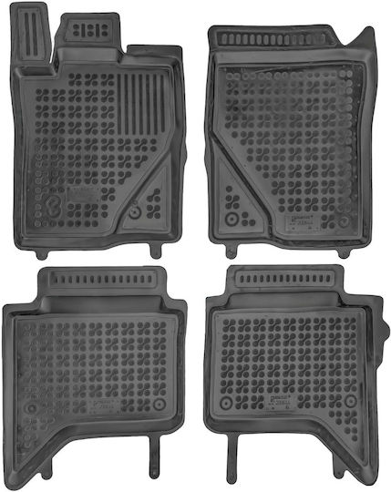 Rezaw Plast Set Covorașe Față și Spate Tip Tavă 4buc din Furtun pentru Volkswagen Amarok Ford Vânător 2014 Negre