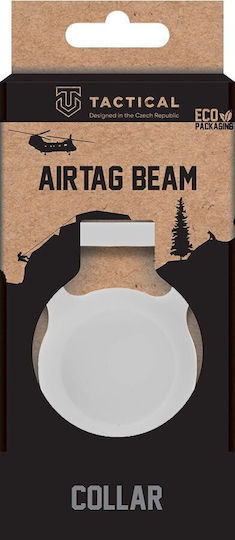 Tactical Beam Haustierhalsband-Etui Silikon für AirTag in Weiß Farbe