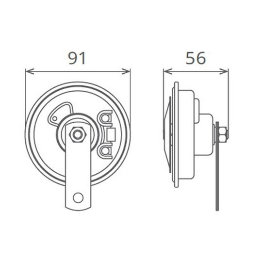 Elektromagnetische Horndiskusspitze 24V 3A Hochton