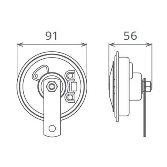 Set Electromagnetic Claxons Disc Type 24v 3a+3a High & Low Tone