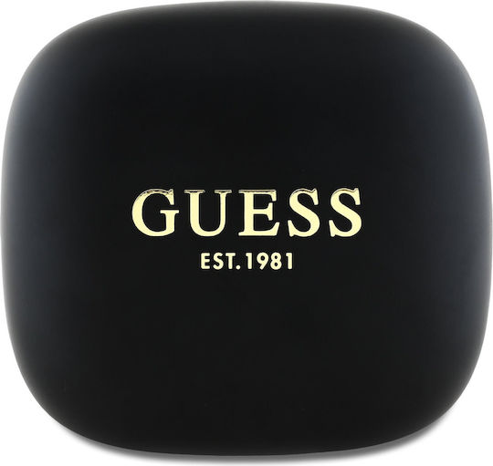 Guess Satin Classic Logo Open Ear Bluetooth Handsfree Earphones with Charging Case Black