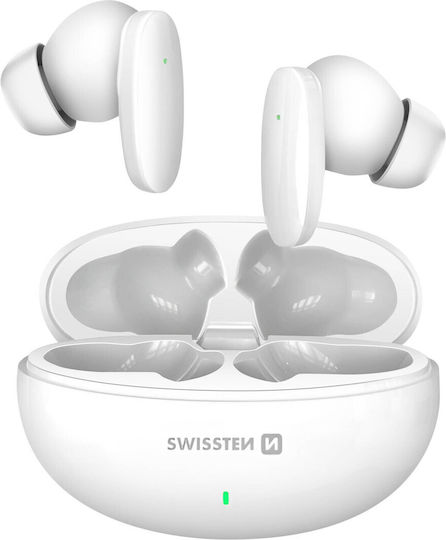 Swissten Sonic In ear Bluetooth хендсфри Слушалки с Кутийка за Зареждане Бял