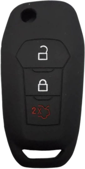 Car Key Cover Case made of with 3 Buttons for Ford in Black Color