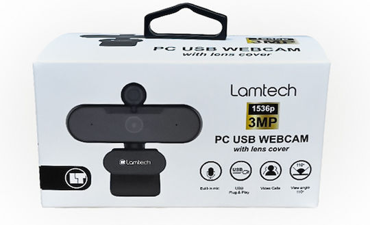 Lamtech Web Camera 2K με Autofocus Λευκή LAM114345