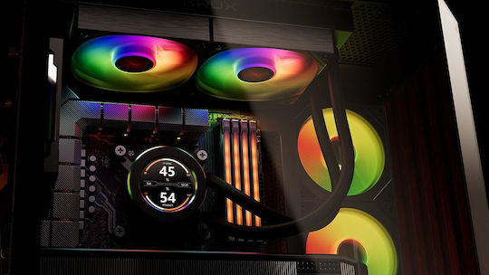 Krux HydroGlance 240 ARGB Water Cooling System AIO CPU with 2 120mm Fans