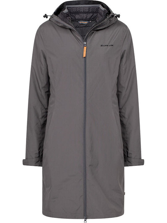 Katja 3 in 1 Long Women's Jacket for Winter Dark Grey