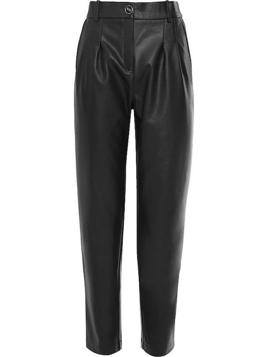 Dama Tesatura Pantaloni cu Croială Normală Black