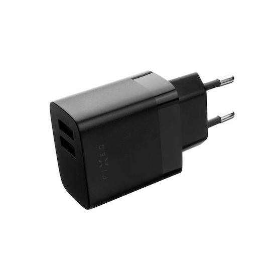 Fixed Handyladegerät mit integriertem Kabel mit 2 USB-A USB-C 17W Schwarzes