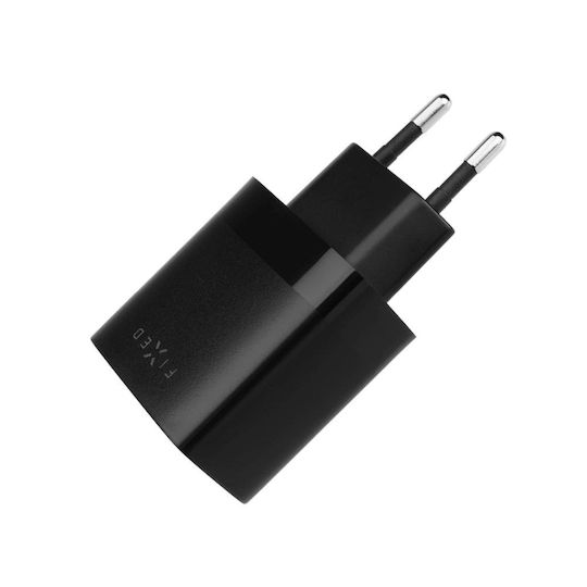 Fixed Handyladegerät mit integriertem Kabel mit 2 USB-A USB-C 17W Schwarzes
