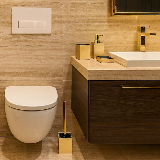 Eldorado Set De Accesorii Pentru Baie Din Plastic Auriu 4 Bucăți