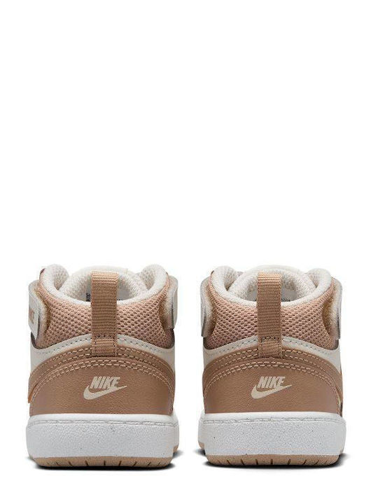 Court Borough Mid 2 Παιδικά Sneakers High με Σκρατς Μπεζ CD7784-125