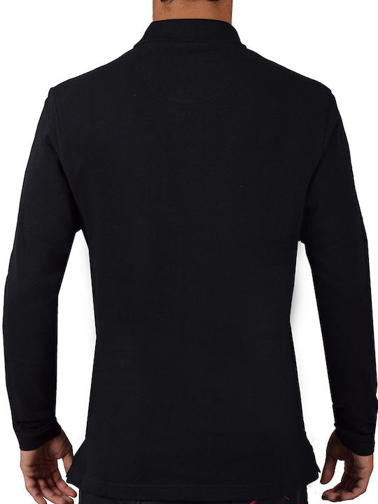 Essential Polo Αθλητική Μπλούζα Μακρυμάνικη Μαύρη