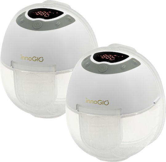 innoGio Giomum Line Discreet Light Φορητό Διπλό Θήλαστρο Μπαταρίας Χωρίς BPA Λευκό
