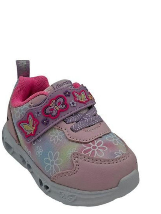 Παιδικά Sneakers με Φωτάκια Ροζ