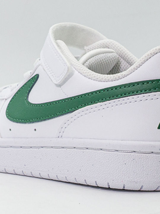 Court Borough Low Recraft Kids Sneakers with Hoop & Loop Closure White