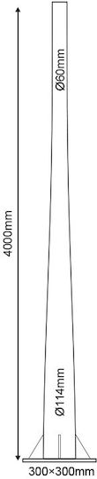 Aca Steel Column Φ60/Φ114 4 Meters 3mm Conical With Inspection Hatch Ral 7016-f601144mct