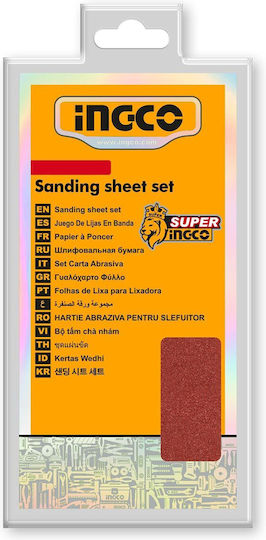 Ingco Palm Sander Sanding Sheet K120 115x264mm Set 50pcs