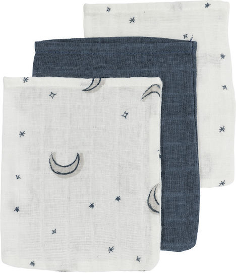 Meyco Muslin Shoulder Burp Cloths Blue 30x30cm. 3pcs