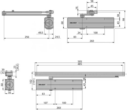 Assa Abloy Λουκέτο Πέταλο με Κλειδί 190mm Λευκό