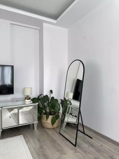 SteweHome Oglindă De Podea Arcuită Neagră 140x50cm SteweHome Oglindă De Podea Arcuită Neagră 140x50cm