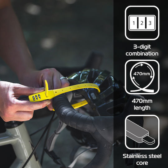Oxford Combi Zip Lock Αντικλεπτική Κουλούρα Μοτοσυκλέτας Κίτρινο Χρώμα
