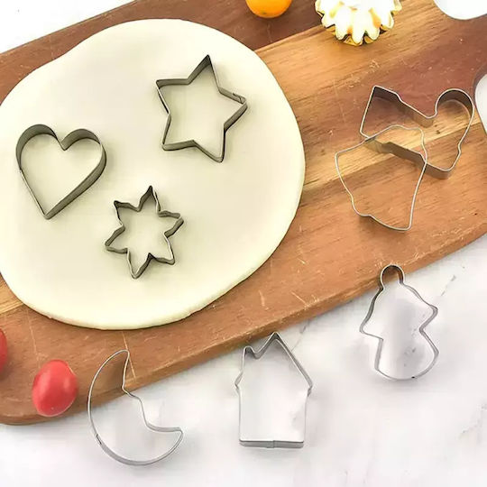 Metallic Cookie Cutter Cookies Santa 6 Pieces