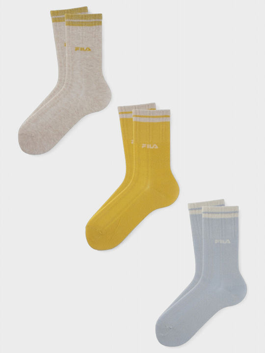 FILA Детски чорапи Спорт Beige, Yellow, Light Blue 3 Чифта
