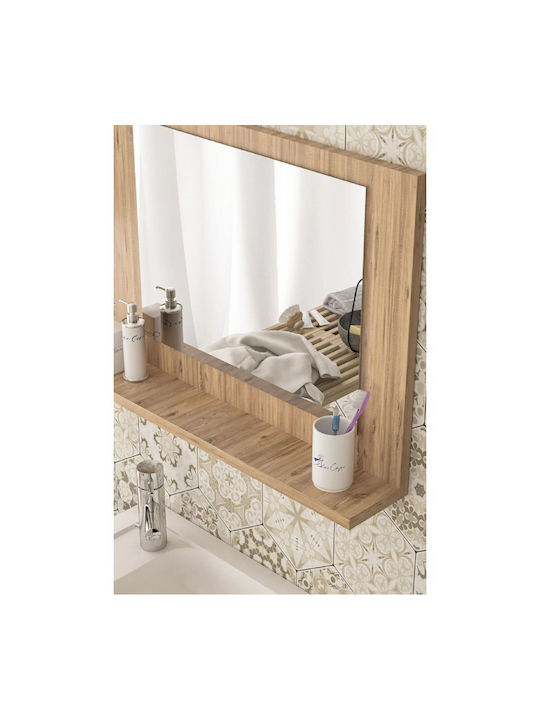Badezimmerspiegel Holzregal Natürliche 60x45 cm