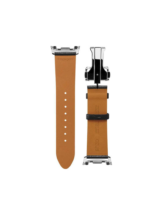 Spigen Enzo Armband Leder Schwarz (Galaxy Watch 8 / 8 Classic)