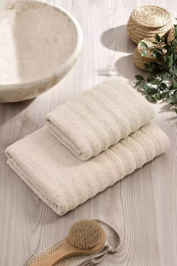 Set De Prosoape De Baie 4 Buc Culoare Albă Și Crem