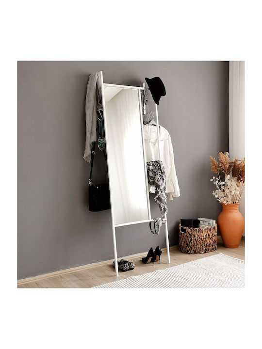 SteweHome Boden- oder Standspiegel mit Weißem Metallischem Rahmen 170x55cm