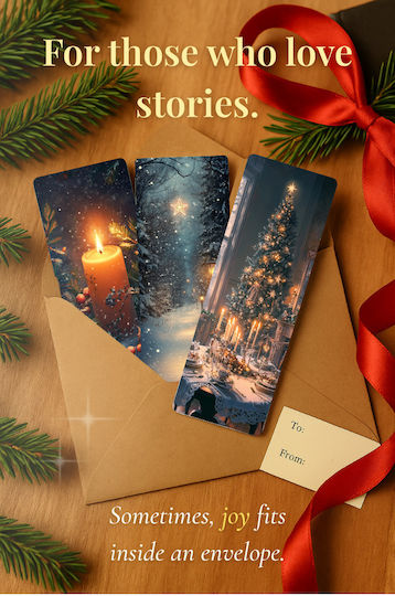 Set 12 Winter Christmas Bookmarks Obro Silent Lights Vintage Illustrations Premium Glossy Photo Card