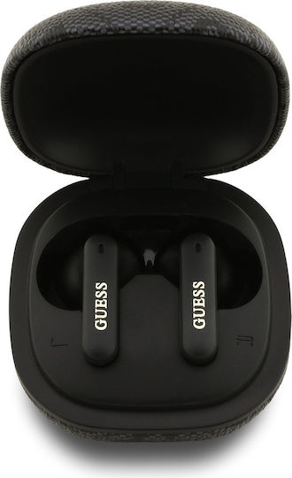 Guess 4G Script Logo In-ear Bluetooth Handsfree Earphones with Sweat Resistance and Charging Case Black