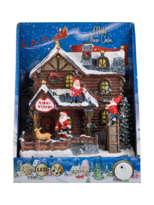 Weihnachts- Beleuchtete Dekorative Darstellung mit Musik und Bewegung 21x19x15cm