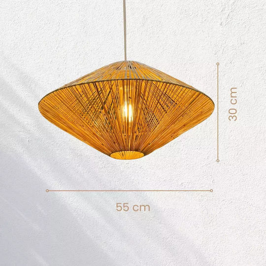 Natürliches Raphia Handgefertigte Ovale Deckenleuchte 55x30cm