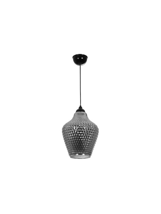 GloboStar Sklo Pendant Light Black with Crystals for Socket E27 22x22x31cm